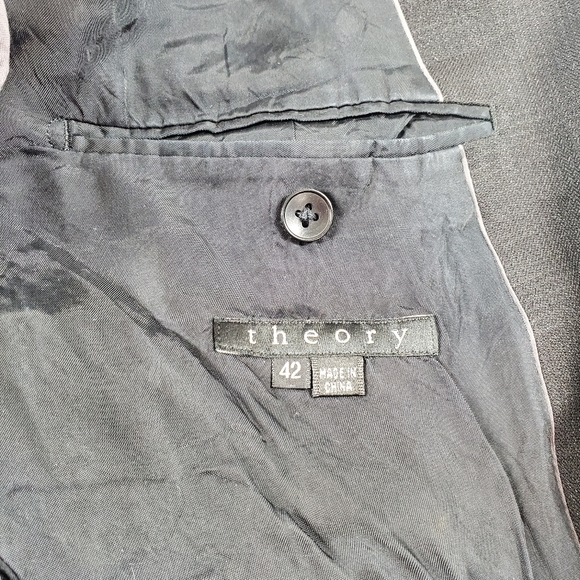 Theory Black Virgin Wool Blazer Suit Jacket - Picture 4 of 10